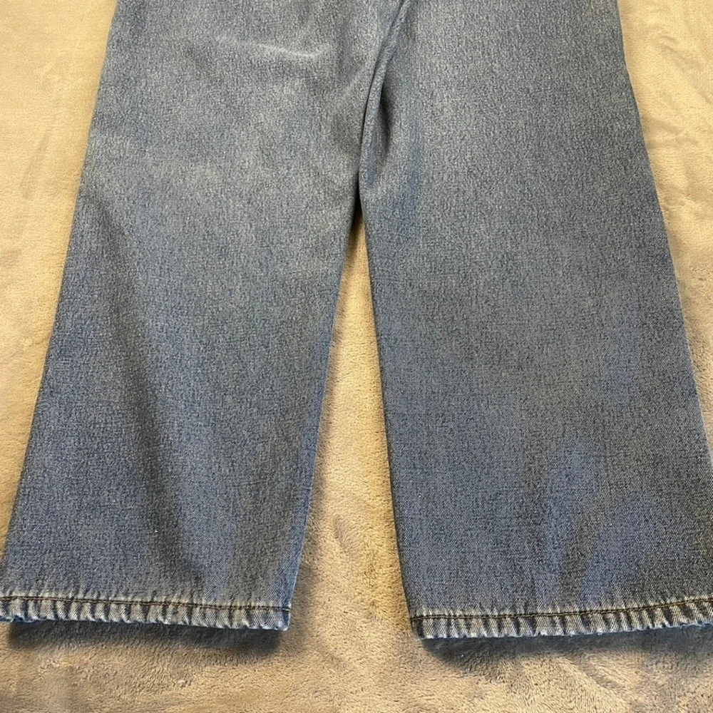 Old Mill Mens Fleece Lined Denim Jeans Blue Straight Leg 38x30 Winter Workwear